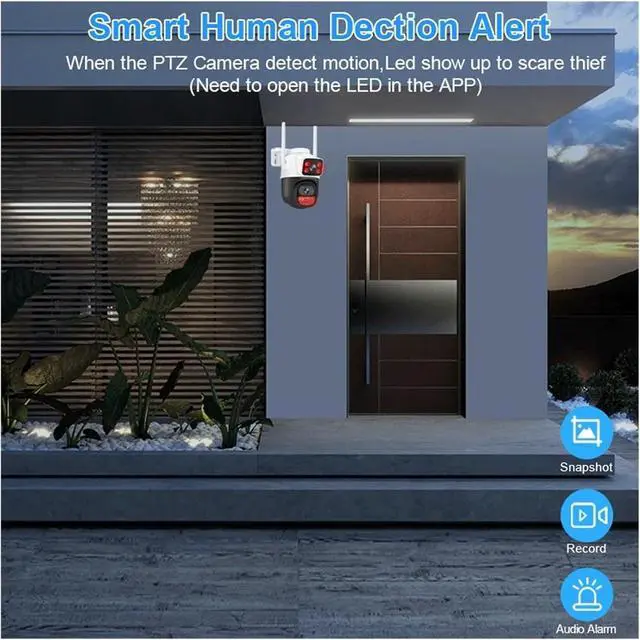 Alt view image 4 of 6 - Gadpiparty 6MP HD Wireless Dual Lens PTZ WiFi IP Home Security Camera System 8CH NVR H.265 Video Surveillance Set CCTV Kit(2T,8CH NVR and 4 Cam)