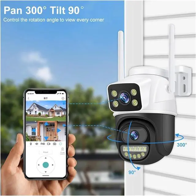 Alt view image 5 of 6 - Gadpiparty 6MP HD Wireless Dual Lens PTZ WiFi IP Home Security Camera System 8CH NVR H.265 Video Surveillance Set CCTV Kit(2T,8CH NVR and 4 Cam)