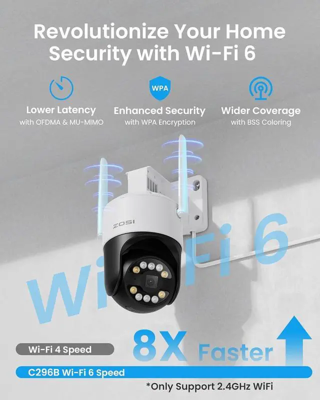 Alt view image 2 of 7 - Gadpiparty ZOSI 3K 5MP Wi-Fi 6 Security Camera System Wireless,8pcs WiFi Pan Tilt Cameras,Person Vehicle Detection,Motion Track,Color Night Vision