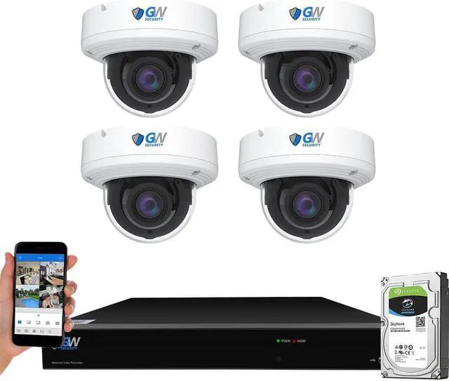 Main image of Gadpiparty GW Security 8 Channel UltraHD 4K (3840x2160) Motorized Zoom NVR Security Camera System - 4 x 8MP 2.8-12mm 4X Optical Zoom Face Recognition/Human/Car AI Detection Waterproof Microphone IP P