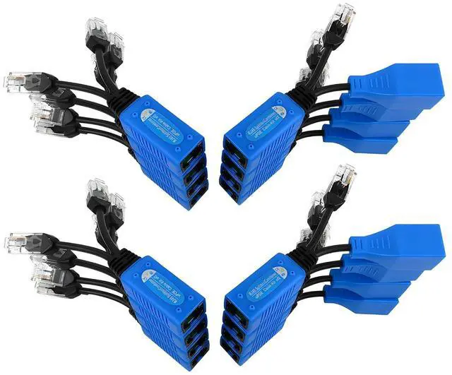 Main image of Gadpiparty 8 Pair PoE Ethernet Splitter, Cat5 Combiner, RJ45 Sharing Kits for IP Security Camera Surveillance System-16Pack