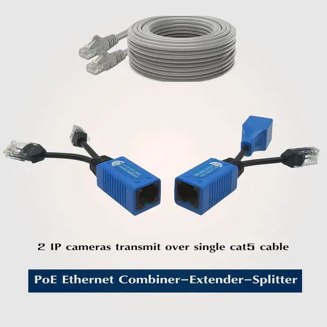 Alt view image 2 of 6 - Gadpiparty 8 Pair PoE Ethernet Splitter, Cat5 Combiner, RJ45 Sharing Kits for IP Security Camera Surveillance System-16Pack