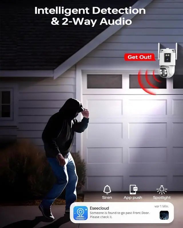 Alt view image 7 of 7 - Gadpiparty Dual Lens Security Camera Security Camera System Wireless, Cameras Compatible with The System