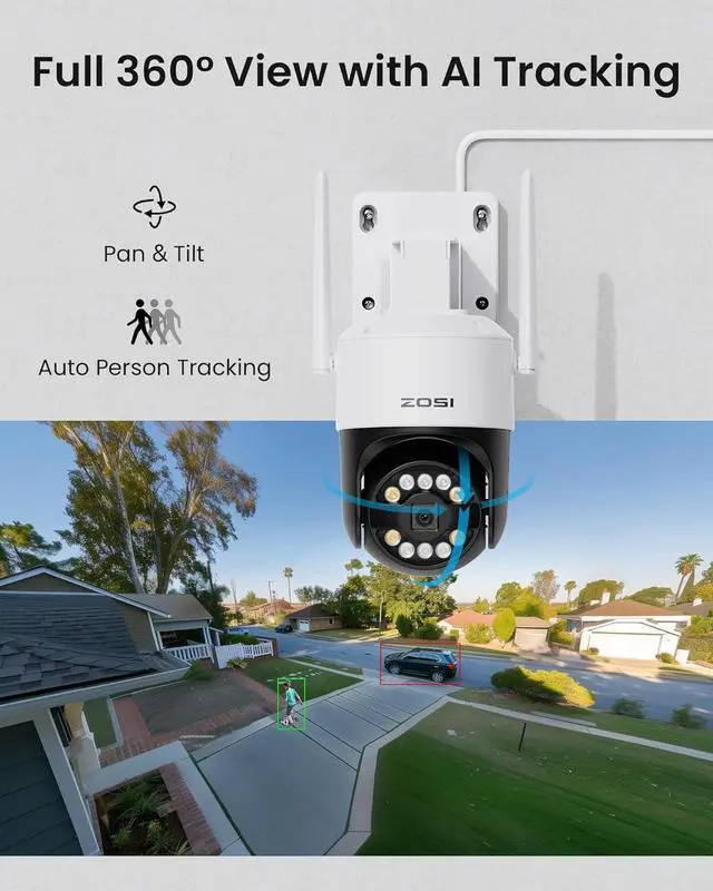 Alt view image 4 of 7 - Gadpiparty ZOSI 3K 5MP Wi-Fi 6 Security Camera System Wireless,8pcs WiFi Pan Tilt Cameras,Person Vehicle Detection,Motion Track,Color Night Vision