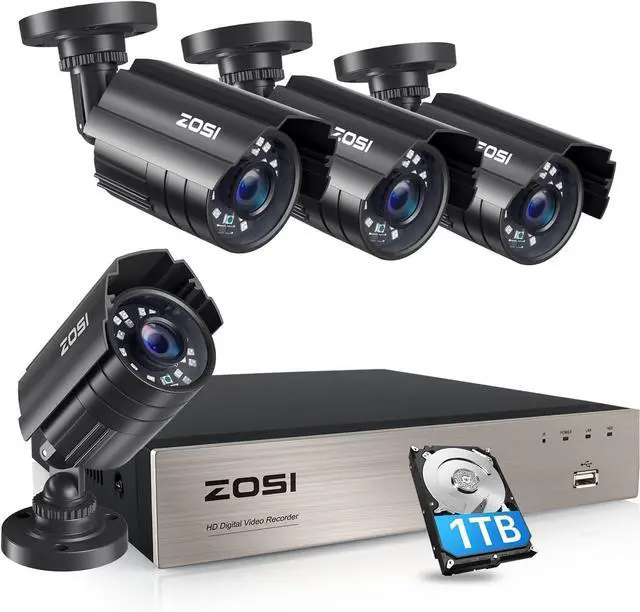 Main image of Gadpiparty ZOSI 8CH 1080P Wired Security Camera System Outdoor with 1TB Hard Drive H.265+ 8CH 5MP Lite HD-TVI Video DVR Recorder with 4X HD 1920TVL 1080P CCTV Cameras,Motion Alert,Remote Access