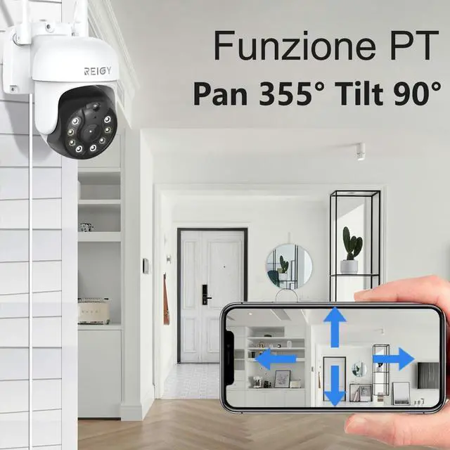 Alt view image 4 of 7 - Gadpiparty REIGY 5MP WiFi Security Camera System with 2TB Hard Drive Preinstalled, 4K Outdoor Home Surveillance Set 10CH NVR + 4X 1920P IP PT Cam, 2-Way Audio Color Night Vision Motion Detection