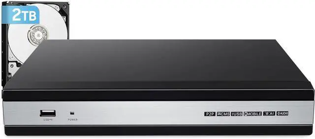Main image of Gadpiparty 4K 8CH PoE NVR(1080p/3MP/4MP/5MP/6MP/8MP) PoE Network Video Recorder-Supports up to 8×8MP @25fps Home Security Camera System Pre-Installed 2TB (Up to 6TB) Hard Drive