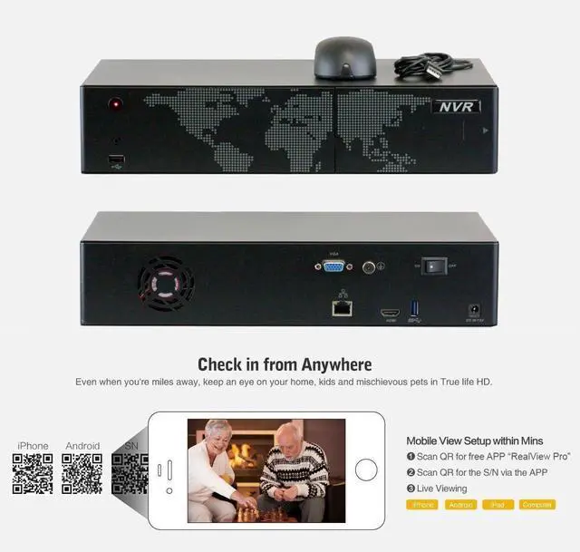 Alt view image 4 of 4 - Gadpiparty GW 8 Channel 4K NVR 5MP 1920P Full-Time Color Night Vision 2-Way Audio Security Camera System - 8 x 5MP Human Vehicle Detection Outdoor/Indoor PoE IP Bullet Camera