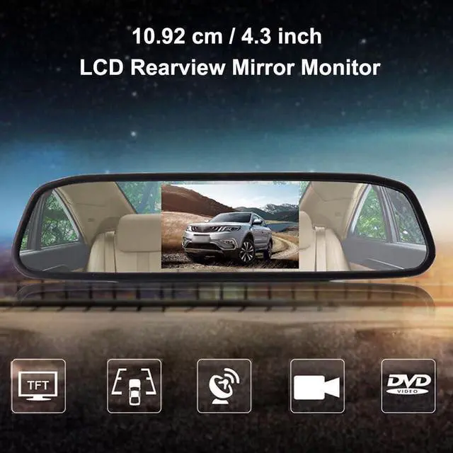 Alt view image 3 of 7 - Gadpiparty Reverse Backup Radar System with 4.3in Monitor + Rear View Camera, 3 in 1 reversing Camera with Backup Radar Detector and Parking Sensor, Alarm Buzzer Reminder for Safe Driving