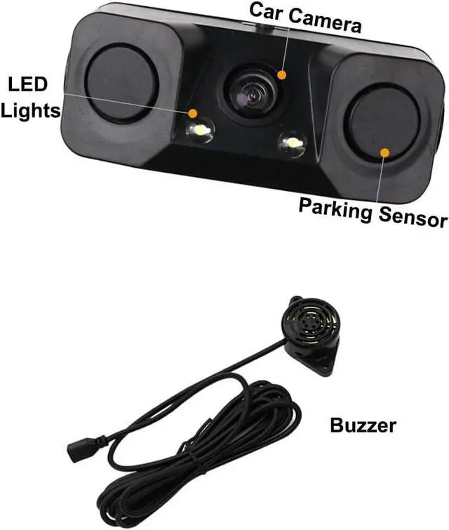 Alt view image 5 of 7 - Gadpiparty Reverse Backup Radar System with 4.3in Monitor + Rear View Camera, 3 in 1 reversing Camera with Backup Radar Detector and Parking Sensor, Alarm Buzzer Reminder for Safe Driving