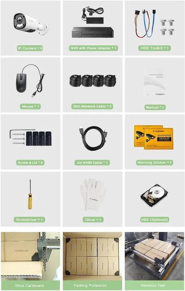 Alt view image 3 of 7 - Gadpiparty GA-YUFD-M8SS-K8 4K 8MP POE Security Camera System, Smart NVR with Human & Vehicle Detection, Dual Light Alarm, Color Night Vision (8)