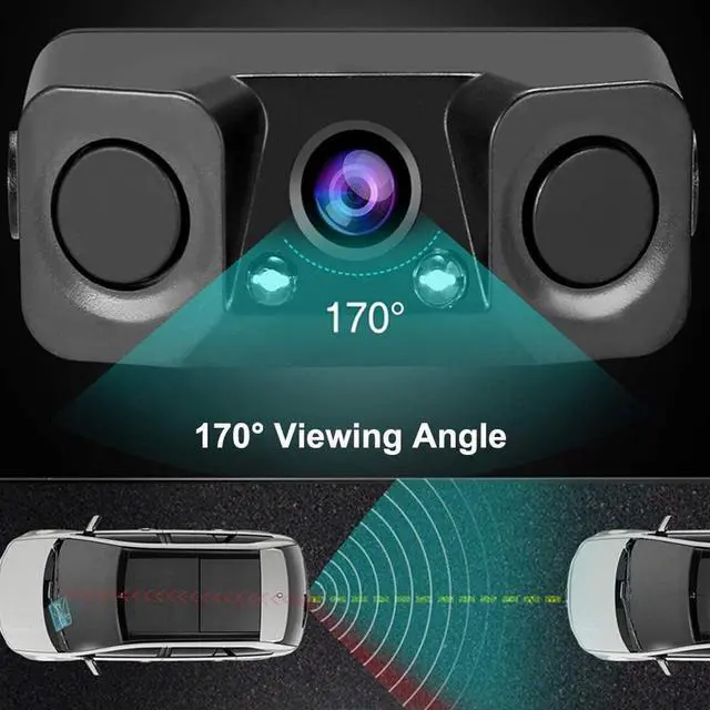 Alt view image 4 of 7 - Gadpiparty Reverse Backup Radar System with 4.3in Monitor + Rear View Camera, 3 in 1 reversing Camera with Backup Radar Detector and Parking Sensor, Alarm Buzzer Reminder for Safe Driving