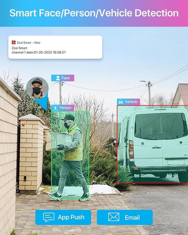 Alt view image 4 of 7 - Gadpiparty ZOSI 4K PoE Security Camera System with Person Vehicle Detection,8 Ports 16CH 8MP NVR with 2TB HDD,8pcs 4K Outdoor Indoor PoE IP Cameras,Night Vision,Spotlight Siren,2 Way Audio,for 24/7 R