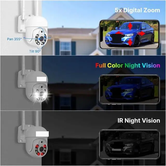 Alt view image 6 of 7 - Gadpiparty 5MP WiFi CCTV PTZ Camera Security System Kit, 10CH NVR AI Motion Tracking Color Night Vision IP Camera Surveillance System(None,10CH NVR 2 Cameras_A/U)
