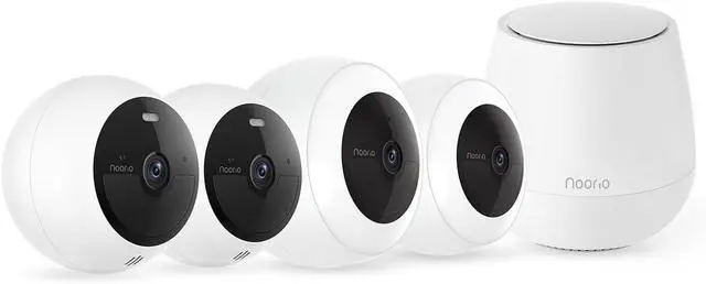 Main image of Gadpiparty Noorio B200 & B310 Dou Outdoor Security Camera System, Wireless 2K Home Security, Battery Powered, Color Night Vision, Ultra-Bright Spotlight, 16GB Local Storage, Hub Included