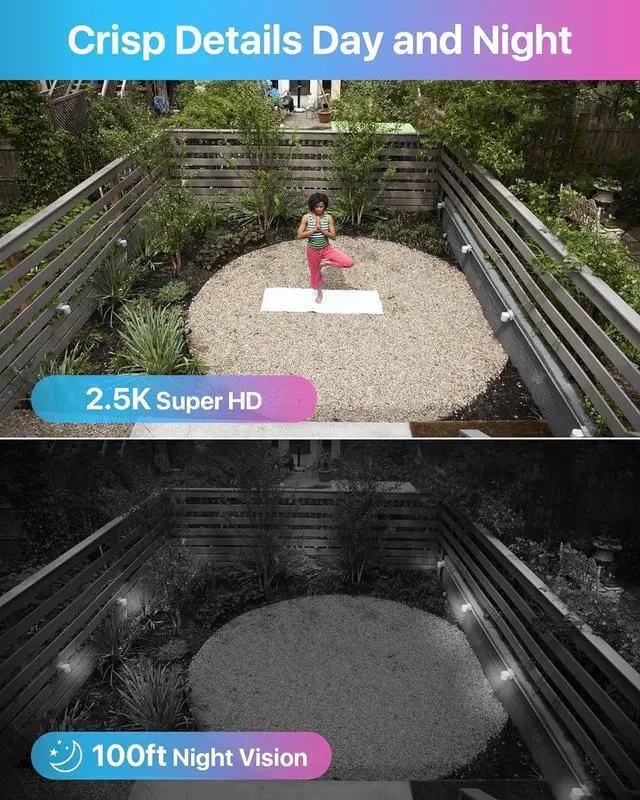 Alt view image 2 of 7 - Gadpiparty ZOSI 8CH 4K PoE Home Security Camera System with 2TB Hard Drive,4pcs 3K 5MP Indoor Outdoor IP Dome Cameras,Night Vision,Motion Detection,Remote Access,8 Ports 16CH 8MP NVR Recorder for 24/