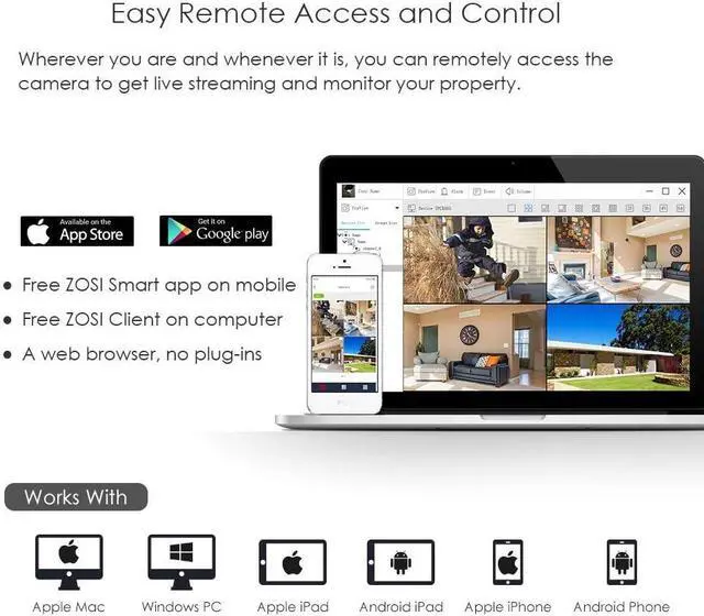 Alt view image 6 of 7 - Gadpiparty ZOSI 16Channel 1080P HD Security Camera System 2TB Hard Drive, 16CH 4-in-1 DVR with 4 Bullet Cameras, 8 Dome Cameras Waterproof Surveillance Indoor Outdoor Cameras, Remote Home Monitoring