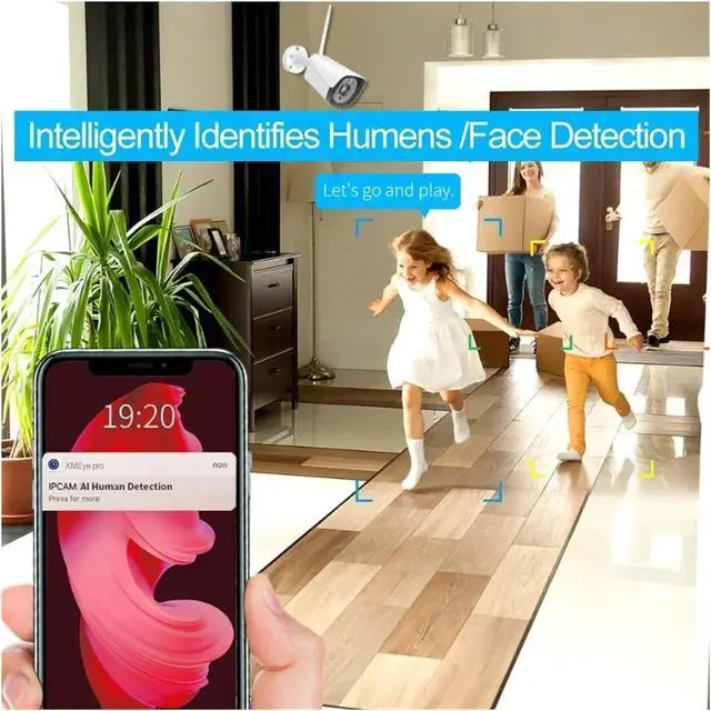 Alt view image 2 of 6 - Gadpiparty 8CH WiFi NVR CCTV System 3MP H.265 IP Camera Security System Video Surveillance Monitor Kit Human Detection Night Vision(NVR-2608N-2)