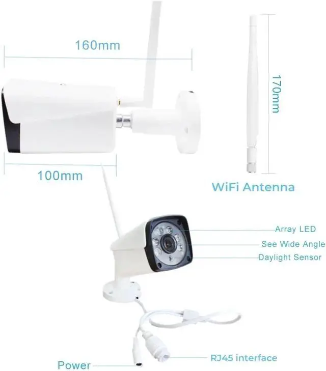 Alt view image 5 of 6 - Gadpiparty 8CH WiFi NVR CCTV System 3MP H.265 IP Camera Security System Video Surveillance Monitor Kit Human Detection Night Vision(NVR-2608N-2)
