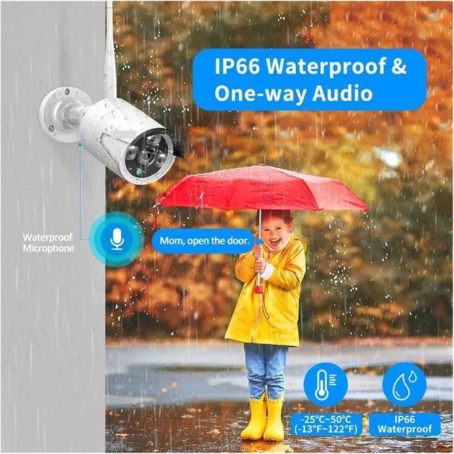 Alt view image 4 of 7 - Gadpiparty 10CH Wireless Security Cameras Kit Night Vision P2P IP Camera Waterproof Surveillance CCTV System Set with 10.1" Monitor(1T,3MP Bullet System)