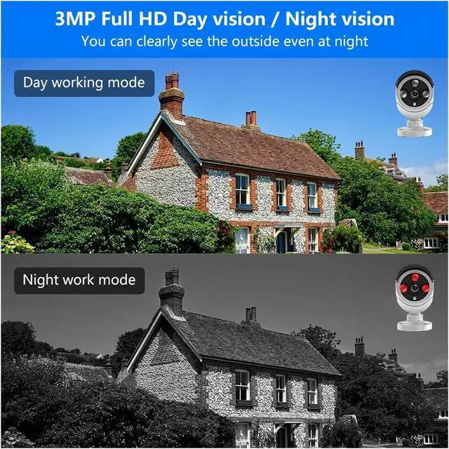 Alt view image 6 of 7 - Gadpiparty 10CH Wireless Security Cameras Kit Night Vision P2P IP Camera Waterproof Surveillance CCTV System Set with 10.1" Monitor(1T,3MP Bullet System)