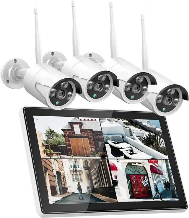 Main image of Gadpiparty 10CH Wireless Security Cameras Kit Night Vision P2P IP Camera Waterproof Surveillance CCTV System Set with 10.1" Monitor(1T,3MP Bullet System)