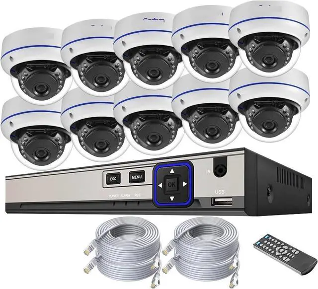 Alt view image 2 of 7 - Gadpiparty 10CH 8MP 4K POE Dome Security Camera System IP Set 4MP Vandal-Proof Home Audio CCTV Video Surveillance Protection Kit(4T,4PCS 4MP Cameras)