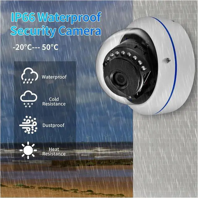 Alt view image 7 of 7 - Gadpiparty 10CH 8MP 4K POE Dome Security Camera System IP Set 4MP Vandal-Proof Home Audio CCTV Video Surveillance Protection Kit(4T,4PCS 4MP Cameras)