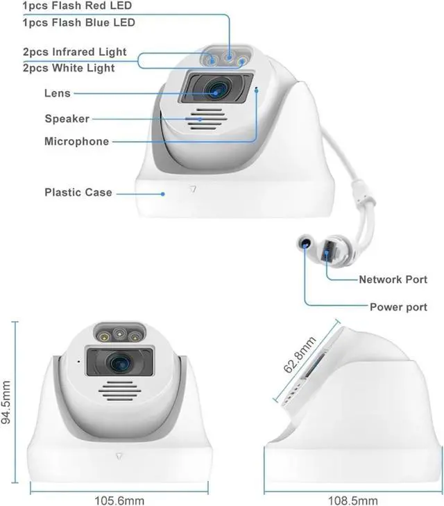 Alt view image 6 of 6 - Gadpiparty Security Camera System 8CH 8MP 5MP Video Surveillance Kit Ai Face Detection Two Way Audio IP Camera Set(None,8CH NVR 4Pcs Cam 5MP)