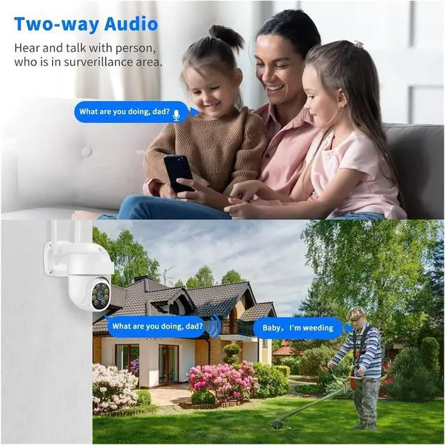 Alt view image 5 of 7 - Gadpiparty Wireless Camera Security System Kit 5MP 5X Digital PTZ 10CH NVR Outdoor CCTV Camera Set 2 Way Audio Surveillance System(None,3MP PTZ Camera Set)