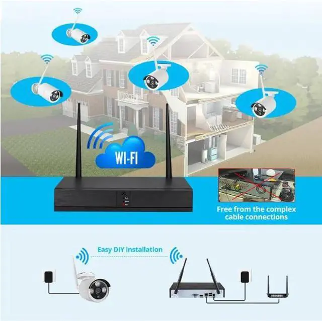 Alt view image 5 of 7 - Gadpiparty 8CH 4MP HD Wireless WiFi Home Security Camera System with Audio, Outdoor 2K H.265 HD Surveillance Weatherproof Camera NVR Kit with Motion Detection, Remote Viewing