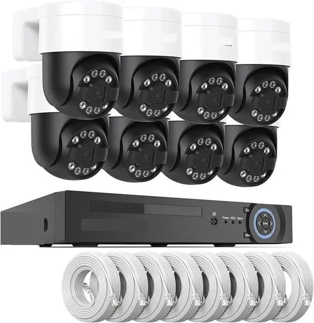Alt view image 2 of 7 - Gadpiparty 8Ch 4K 5MP 8MP CCTV Security Camera System Ptz Home Video Surveillance Kit Outdoor IP Camera Humanoid Detection(None,5MP 6PCS Cameras)