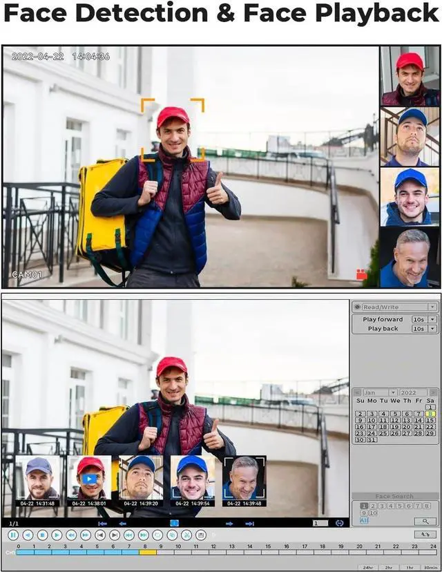 Alt view image 4 of 7 - Gadpiparty 8Ch 4K 5MP 8MP CCTV Security Camera System Ptz Home Video Surveillance Kit Outdoor IP Camera Humanoid Detection(None,5MP 6PCS Cameras)