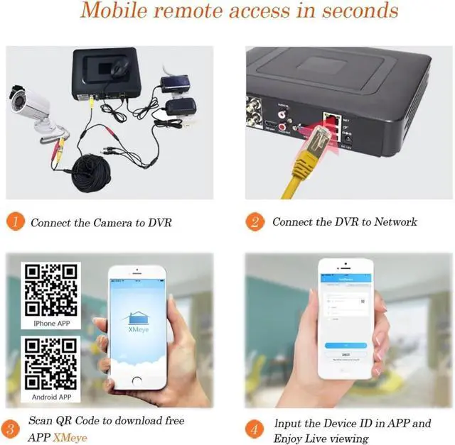 Alt view image 7 of 7 - Gadpiparty 1080P 720P Security Camera System DVR Kit Video Surveillance Set 2MP/1MP Metal 2PCS Camera 4CH DVR Waterproof Night Vision CCTV(1080P Camera,A/U)