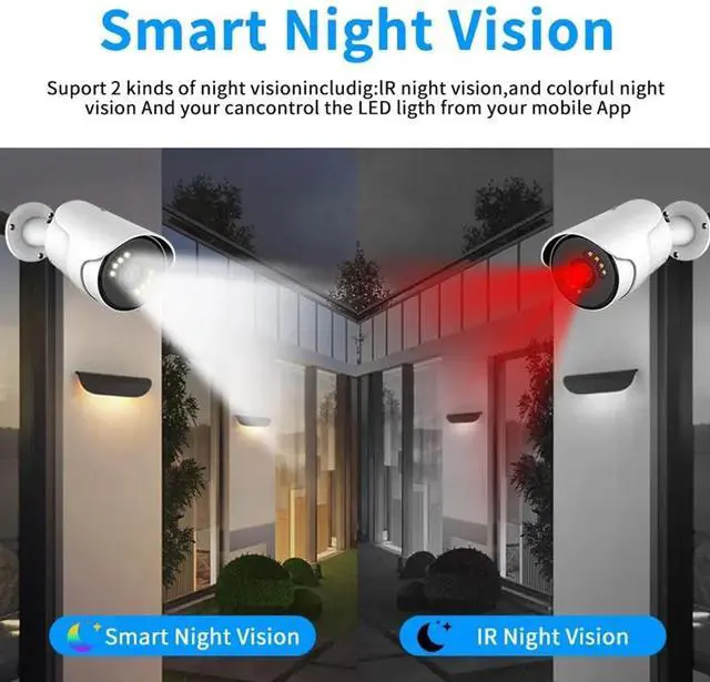 Alt view image 3 of 7 - Gadpiparty 8CH 4K POE Home Security Cameras System with 1T Hard Disk, Outdoor 8MP Plug and Play Surveillance NVR Kit with 2 Way Audio, Color Night Vision, Remote Viewing