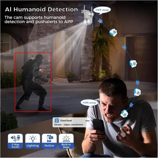 Alt view image 6 of 7 - Gadpiparty 6MP WiFi Dual Lens Camera Security System Kit 3K IP Cameras with 16CH NVR Recorder Set P2P Video CCTV Surveillance System(None,10CH NVR 8 Cameras_U/K)