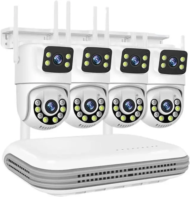 Alt view image 2 of 7 - Gadpiparty Wireless CCTV System WiFi Camera Kit 6MP IP Cameras with Dual Lens Security Audio 8CH NVR Video Surveillance Set(500g,8CH NVR and 4 CamB)