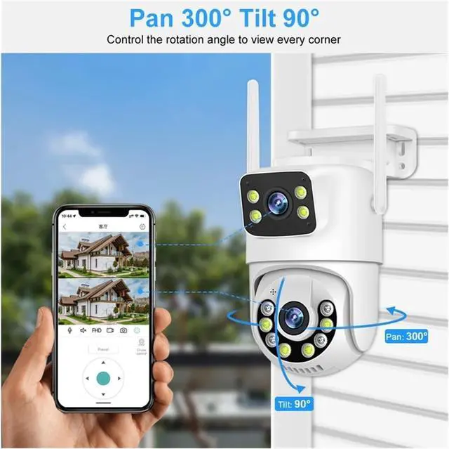 Alt view image 4 of 7 - Gadpiparty Wireless CCTV System WiFi Camera Kit 6MP IP Cameras with Dual Lens Security Audio 8CH NVR Video Surveillance Set(500g,8CH NVR and 4 CamB)