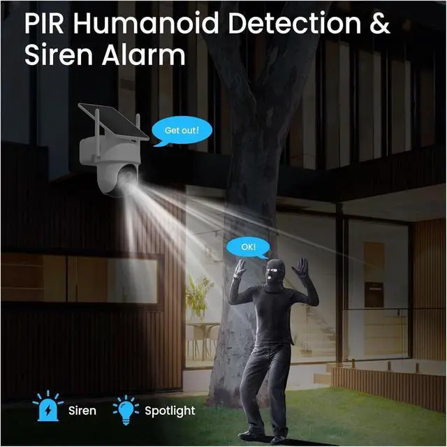 Alt view image 5 of 7 - Gadpiparty 2K/4MP Solar Wireless Security Camera System Outdoor WiFi Surveillance Camera Kits Rechargeable Battery Solar Powered(Only 2 Cameras)