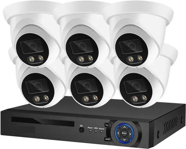 Alt view image 2 of 7 - Gadpiparty Security Camera System 8MP 4K POE NVR Kit CCTV Audio Recording Outdoor AI Color Night Vision Video Surveillance IP Camera Set(None,8CH NVR and 6 Camera)