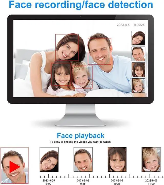 Alt view image 3 of 7 - Gadpiparty Wireless CCTV System WiFi Camera Kit 5MP HD Security Camera Audio AI Face Detect IP 8CH NVR Video Surveillance Set(None,8CH NVR 4 Cams 5MP)