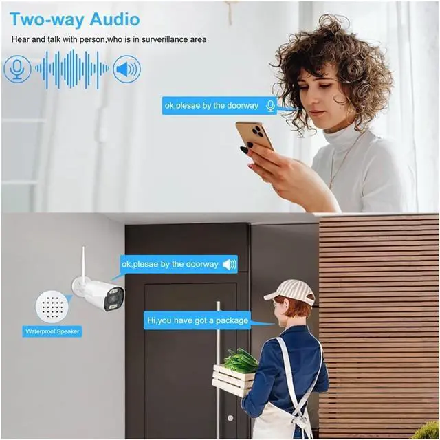 Alt view image 5 of 7 - Gadpiparty Wireless CCTV System WiFi Camera Kit 5MP HD Security Camera Audio AI Face Detect IP 8CH NVR Video Surveillance Set(None,8CH NVR 4 Cams 5MP)
