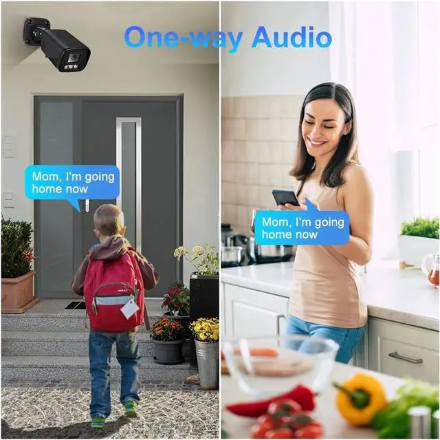 Alt view image 4 of 7 - Gadpiparty 4K Security Camera System Kit 8MP POE IP NVR Audio Record Color Night Vision Home CCTV Video Surveillance Set(4T,4CH NVR and 2 Camera)