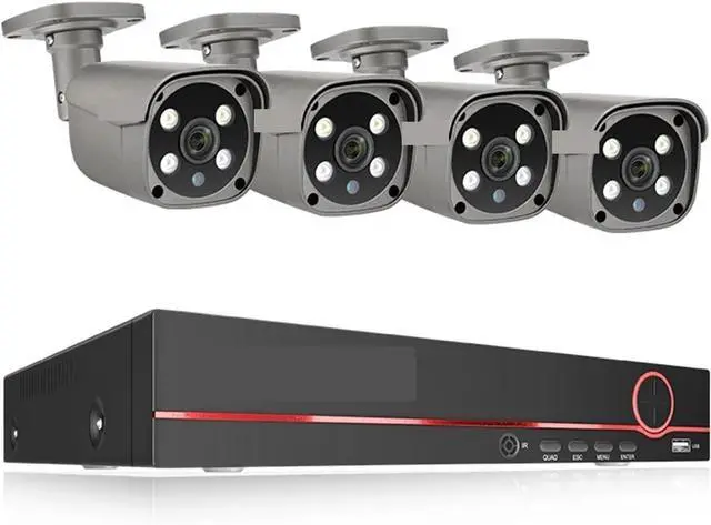 Main image of Gadpiparty 8CH 5MP 8MP Security Camera System 4K HD POE IP Camera Kit Two Way Audio Face Detect Metal Outdoor Video Surveillance(None,8CH 4Pcs 5MP Camera)