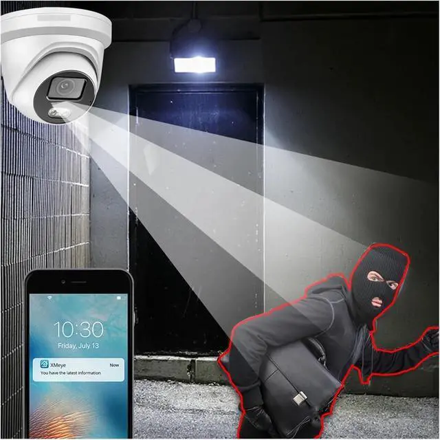 Alt view image 5 of 7 - Gadpiparty 8CH CCTV Security Camera System 4K POE NVR Kit Audio Waterproof Indoor Outdoor Dome IP Camera 8mp Color Night Camera Set(None,8CH NVR x 4PCS 2K)