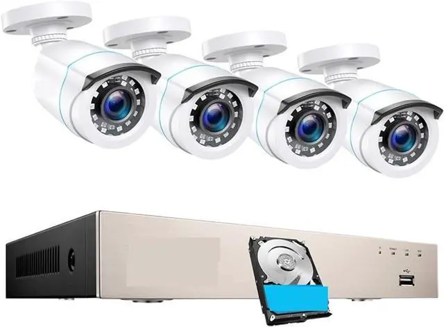 Alt view image 2 of 7 - Gadpiparty 8CH Wired CCTV System H.265+ 5MP Lite HD-TVI DVR Kit 1080p 2MP Home Security Outdoor Night Vision Video Surveillance Camera(1T)