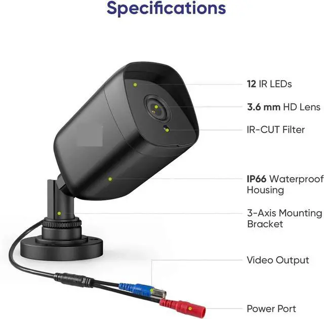 Alt view image 5 of 5 - Gadpiparty 8CH 5MP DVR CCTV System 4/8pcs 5MP Video Security Cameras IR Outdoor IP66 Video Surveillance Kit Motion Detection(4T,8CH 4Pcs Kits)