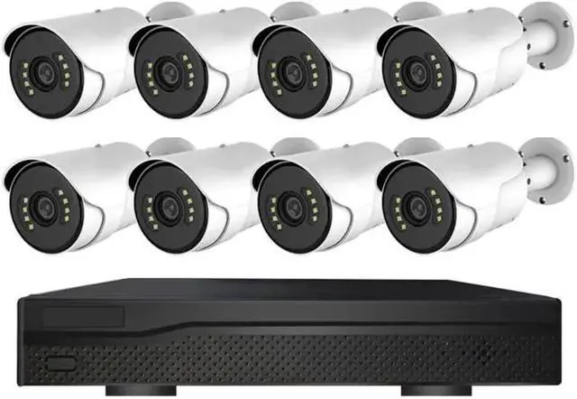 Main image of Gadpiparty 8CH 5MP POE Home Security Cameras System, Outdoor 2K Surveillance Camera NVR Kit with Two Way Audio, Motion Detection, Color Night Vision, Remote Viewing