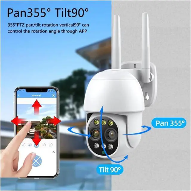 Alt view image 7 of 7 - Gadpiparty 12.5 Inch Monitor 10CH NVR Kit Wireless PTZ Security 8MP 10X Zoom Camera System 2-Way Audio Home WiFi CCTV Surveillance Cameras(4T,10CH NVR 2 Camera_U/S)