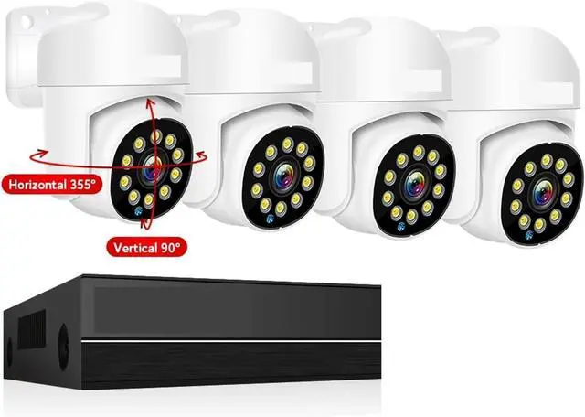 Alt view image 2 of 7 - Gadpiparty 4K Surveillance System 8MP 4MP Two Way Audio PTZ CCTV POE AI Security Camera 8CH P2P NVR Video Surveillance Kit(2T,8CH 4MP with 4 Cam)